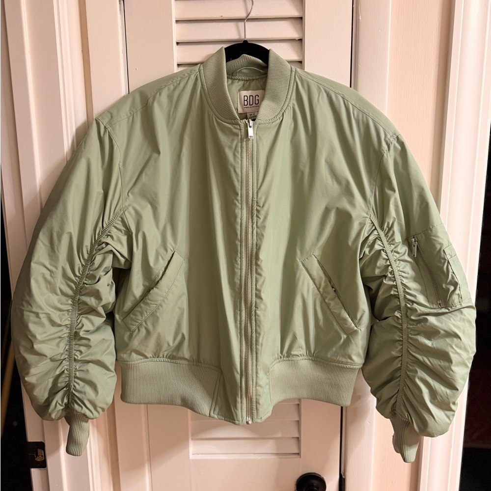 BDG Women's Charlie Barrel Sleeve Bomber